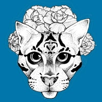 Bobcat and flowers Boys királyi kék Grafikai Póló-az emberek s tervezése