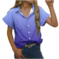 Női ingek Clearance pólók Női Női V-nyakú Rövid ujjú Virágos Nyomtatott minta alkalmi felsők blúz nyomtatási ing
