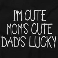 Vicces im aranyos anyukák aranyos apukák Szerencsés kisgyermek fiú lány póló csecsemő kisgyermek Brisco márkák 5T
