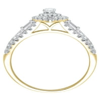 Carat T.W. Brilliance Fine Jewelry Marquise vágott gyémánt eljegyzési gyűrű 10 kt sárga aranyban, 7. méret
