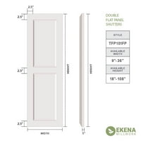Ekena Millwork 18 W 60 H True Fit PVC Két egyenlő sík paneles redőnyök, alapozva