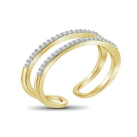 JewelersClub 14K aranyozott ezüst 0. Karát fehér gyémánt nyitott gyűrű nők számára