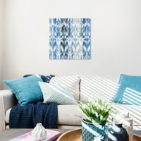 Wynwood Studio absztrakt marokkói vászon művészet - kék geometriai dizájn, fali művészet nappali, hálószoba és fürdőszoba