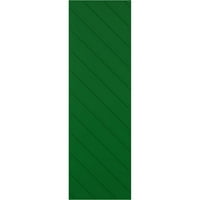 Ekena Millwork 12 W 67 H True Fit PVC Diagonal Slat Modern Style rögzített redőnyök, Viridian Green