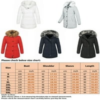 Grianlook Női meleg téli kabát vastag Puffer kabát vízálló széldzseki Parka kapucnival Sötétkék XL