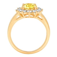 2.36 ct ovális vágott sárga szimulált gyémánt 18K sárga arany évforduló eljegyzési halo gyűrű mérete 10.75