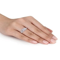Carat T.W. Gyémánt 10K fehérarany háromköves eljegyzési gyűrű