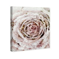 Wynwood Studio virág- és botanikus fali art vászon nyomatok 'Blush téli virág keskeny' Florals - rózsaszín, arany
