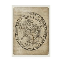Védjegy képzőművészet 'Vintage Seal VI antik határ v2' vászon művészet vad alma Portfolio