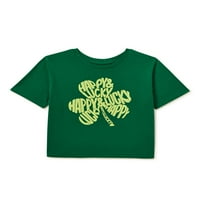 Girls St. Patrick napi rövid ujjú grafikus póló, méret 4-18