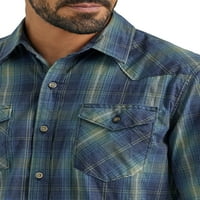 Wrangler® férfi és nagy férfi vékony illeszkedés hosszú ujjú szövött ing, S-5XL méretű