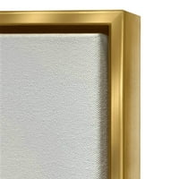 Stupell Industries négyzet alakú absztrakt minta grafika metál arany úszó keretes vászon nyomtatás fal művészet, Design