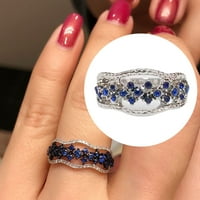 Skpblutn gyűrűk Női lányoknak Set Sapphire Európai Eljegyzés esküvői pár Valentin napi gyűrű Ajándékok
