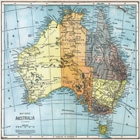 Térkép: Ausztrália, C1890. Ausztrália Nmap, C1890, Megjelent Az Egyesült Államokban. Poszter nyomtatás