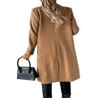Abtel Női felsőruházat Kétsoros kabát zsebek kabát női gomb le kültéri kabát Khaki S